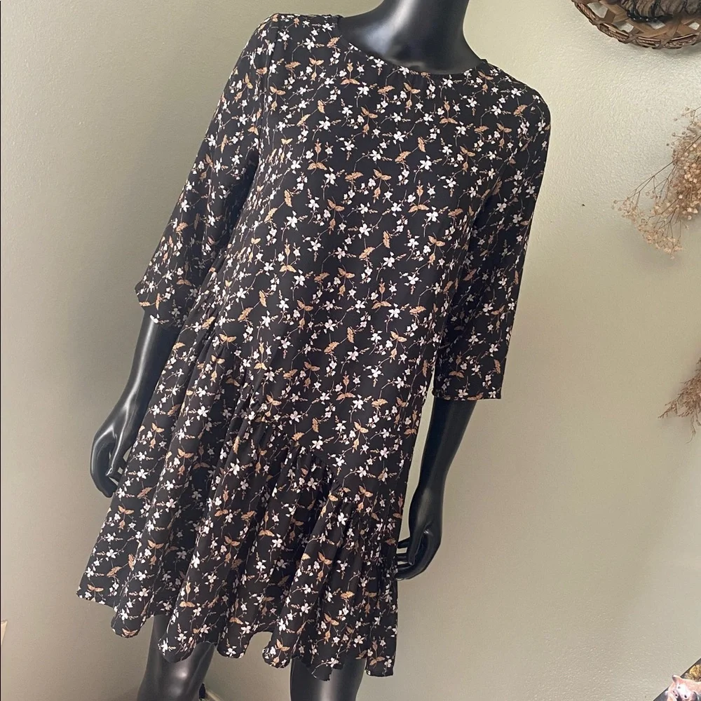 Hayden Black and White Floral Casual Dress